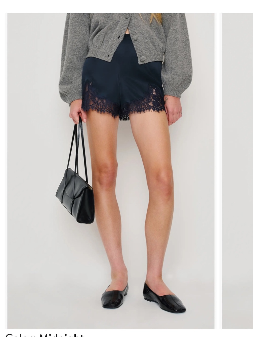 Reformation fern satin shorts